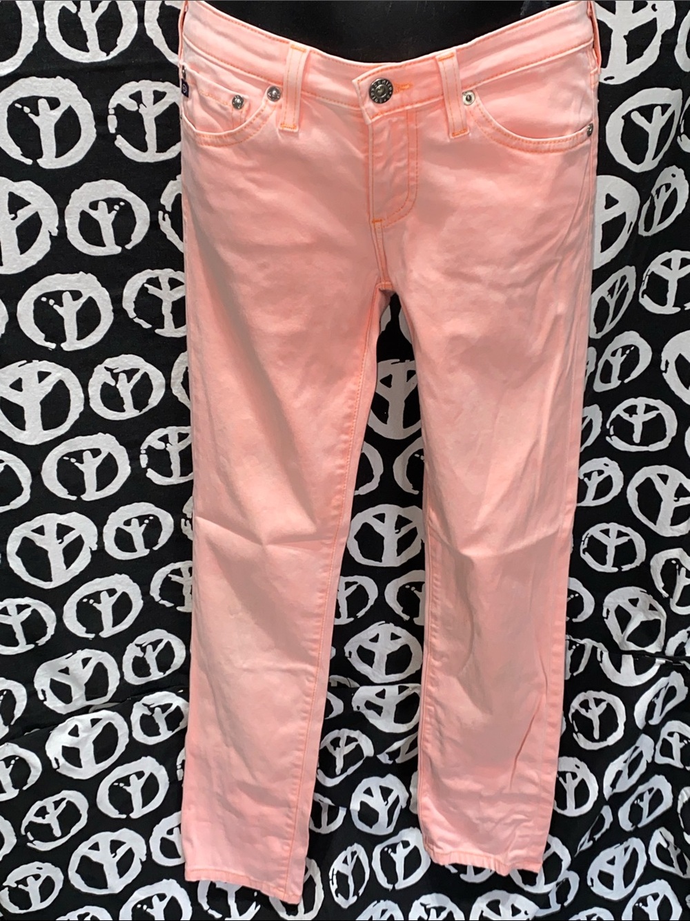 Ag Adriano Goldschmied THE STILT CIGARETTE Soft Pink Straight-Leg Jeans Sz 25R